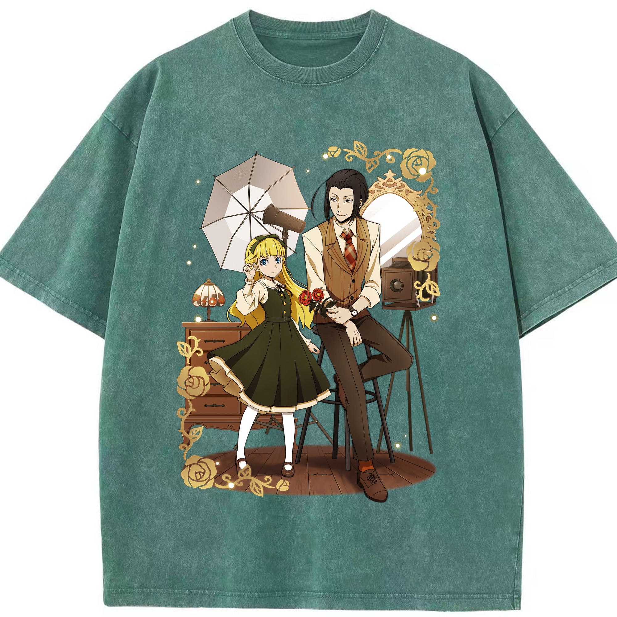 （画像用） 文豪ストレイドッグス Bungo Stray Dogs 綿100% ヴィンテージ風 半袖Tシャツ（フロントプリント）